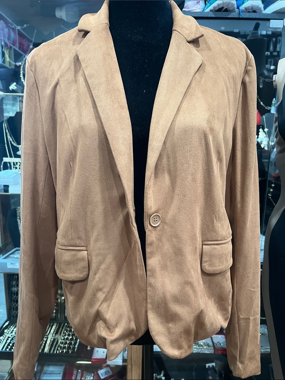 Sincerly Jules Light Brown Single-Button Blazer